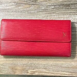 Louis Vuitton Red Epi Women's Wallet